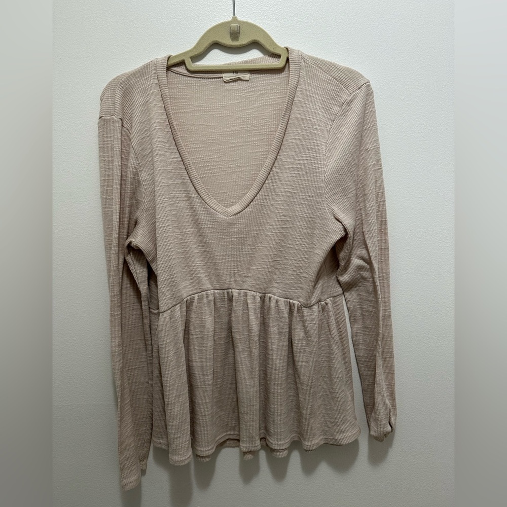 Anthropologie T.La Cream Babydoll Top